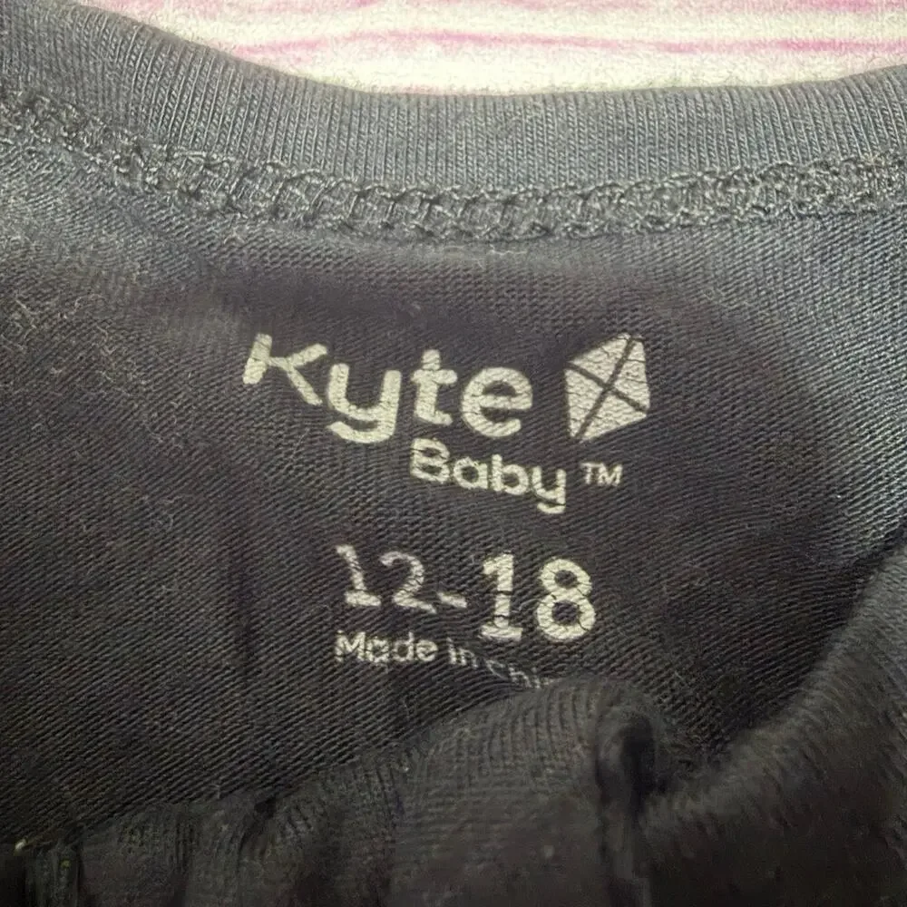 Kyte Baby 12-18M Black Bamboo Floral Zipper Sleeper EUC